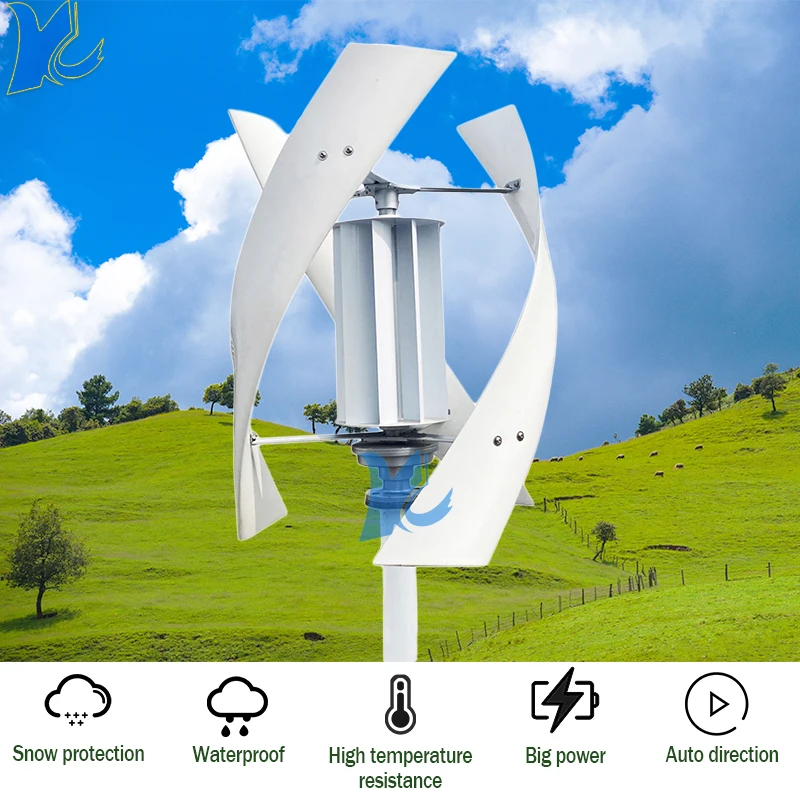 Home Boat Wind Turbine Wind Power Generator 8KW 10KW 15KW 12V 24V 48V Horizontal axis Windmill Low Noise With MPPT Controller