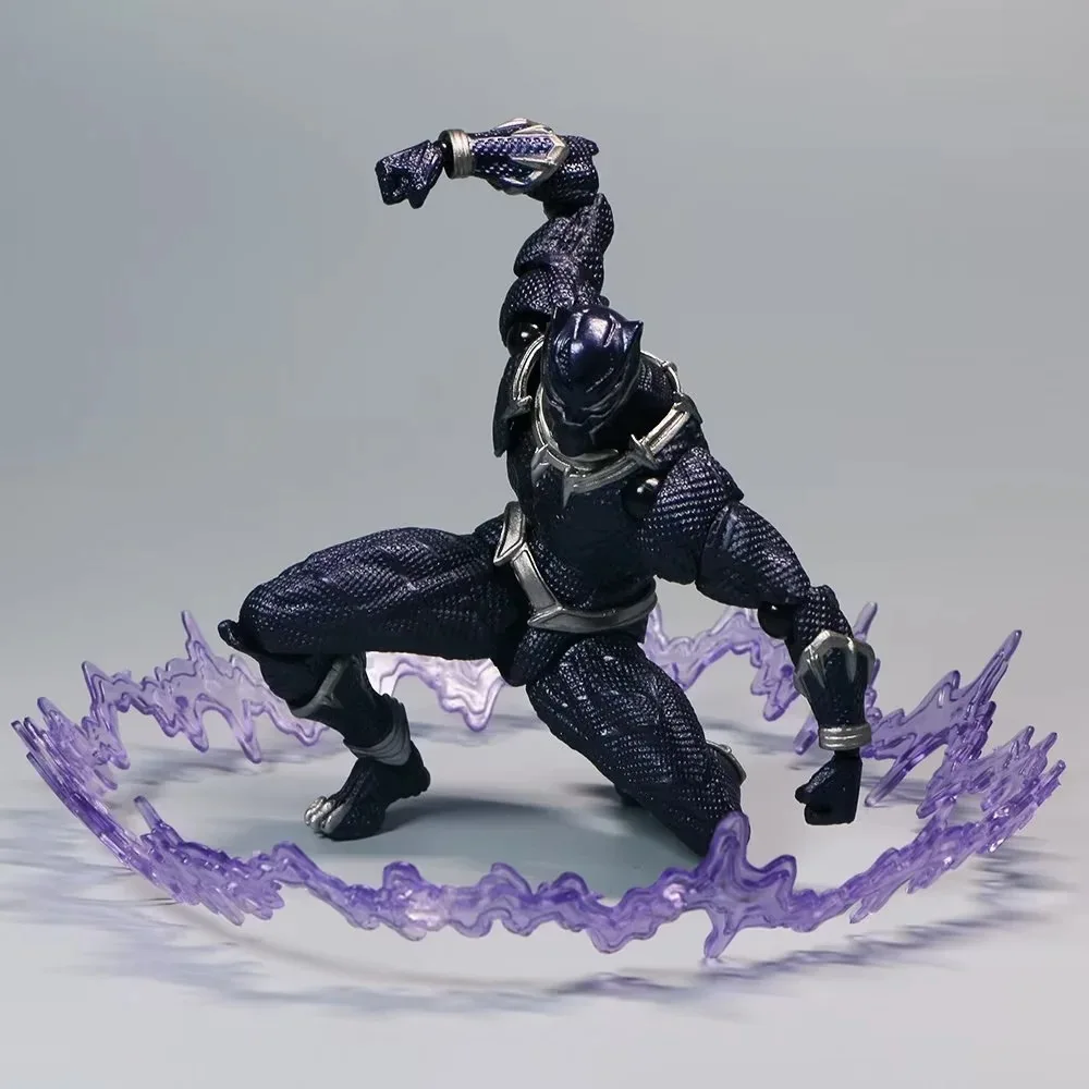 thumbnail image 2 of Figura de acción increíble Yamaguchi Black Panther, modelo de colección Kaiyodo Revoltech #030 Marvel T Challa, estatuilla móvil, juguetes, 15cm1404, 2 of 5