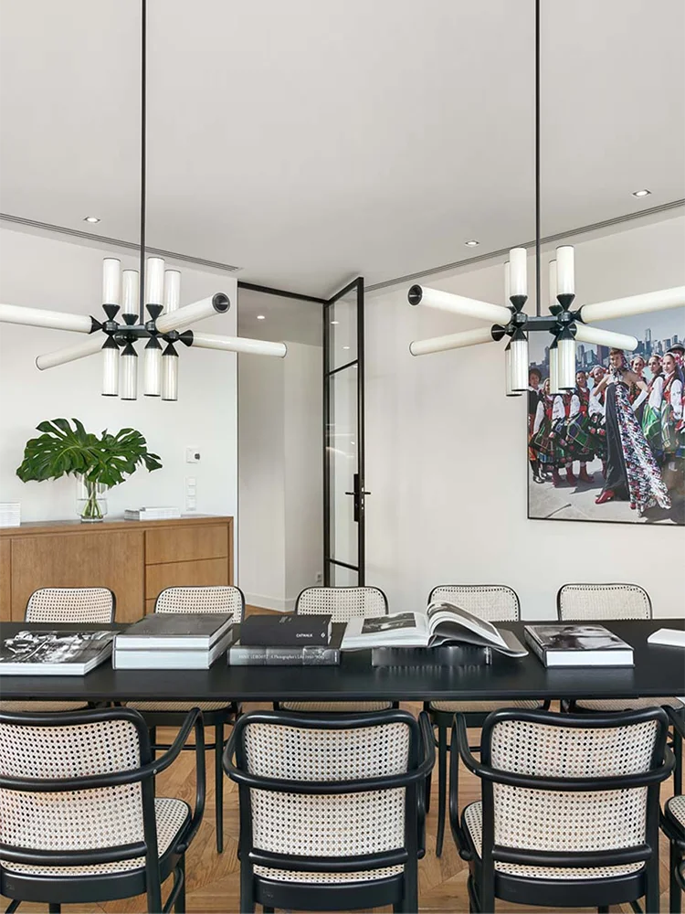 Art Deco Design Lustre Glass Chandeliers Elegant Aluminum Home-applicants Creative LED Dimmable Indoor Lamps For Living Room