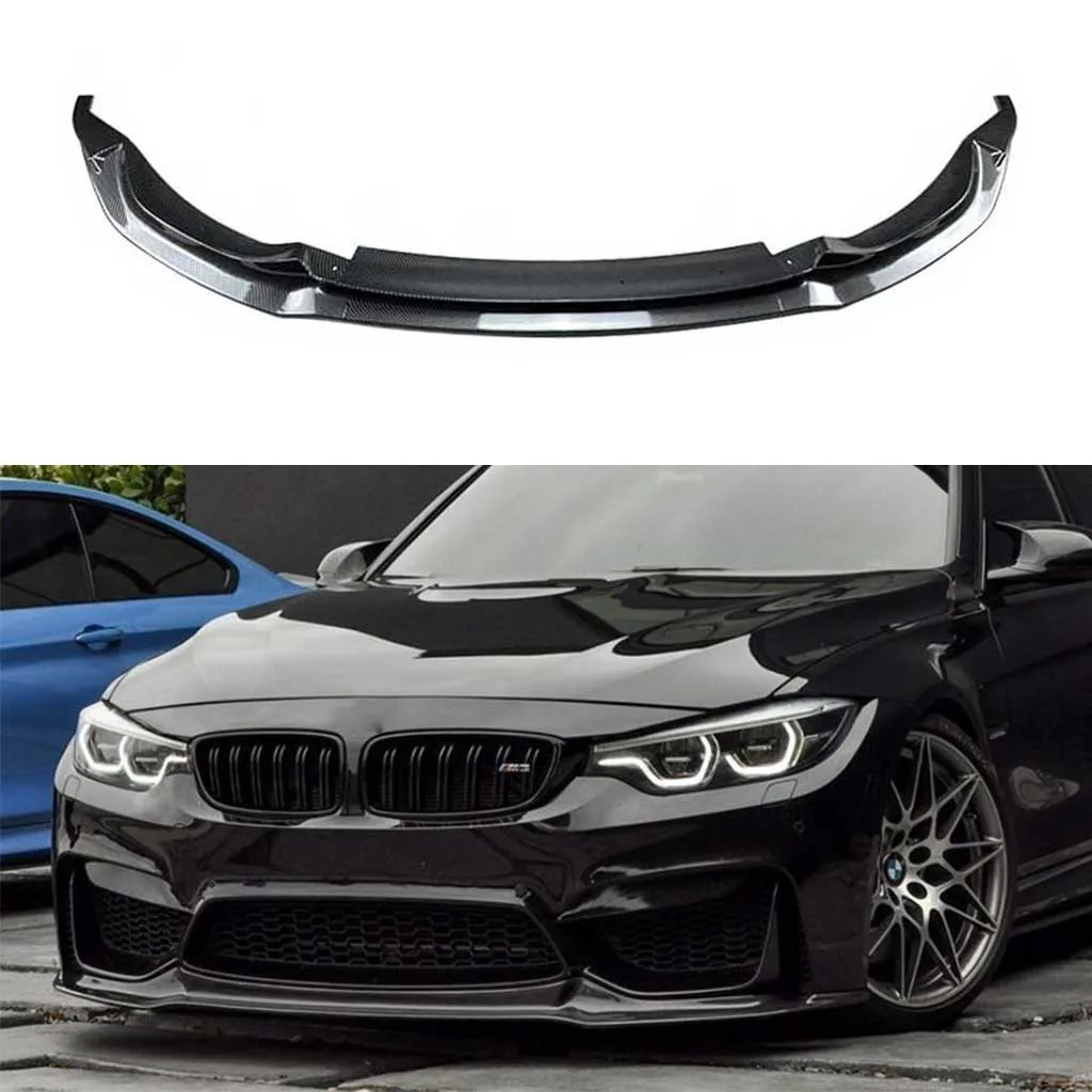 

Gloss Black Car Front Bumper Splitter Lip Diffuser Body Kit Spoiler Guard For BMW 3 Series M3 F80 4 Series M4 F82 F83 2015-2020