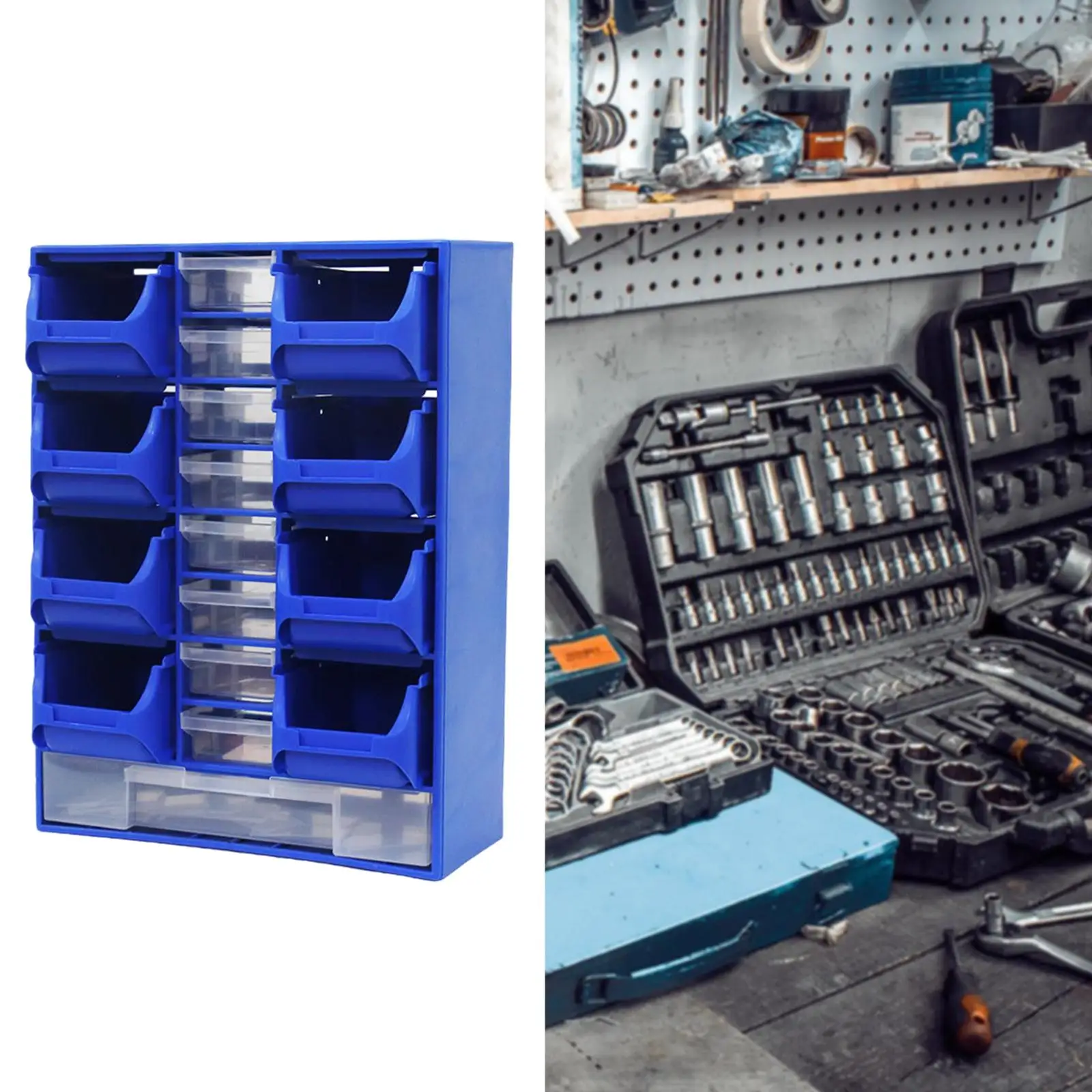 Hardware Parts Organizer Wall Mount Sturdy for Bolts Screws Nuts Small Items Screws Nails Hardware Organizer Workshops 5