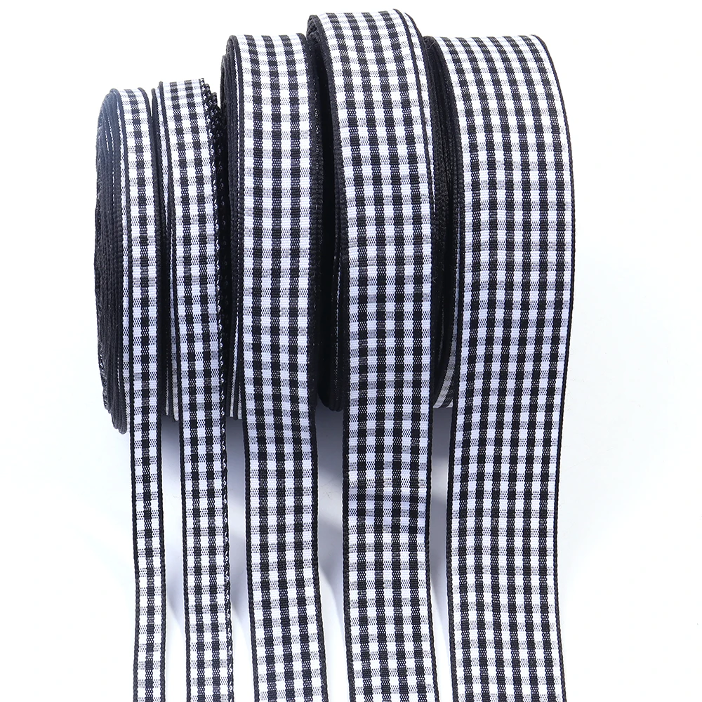 10Yards 6/10/15/20/25mm Gingham Ribbons Polyester Grid Ribbons For Wedding Party Christmas Gifts Wrapping Home Decor Accessories