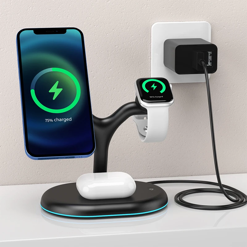 3 In 1 Wireless Charger 15w Qi Fast Charging Station For