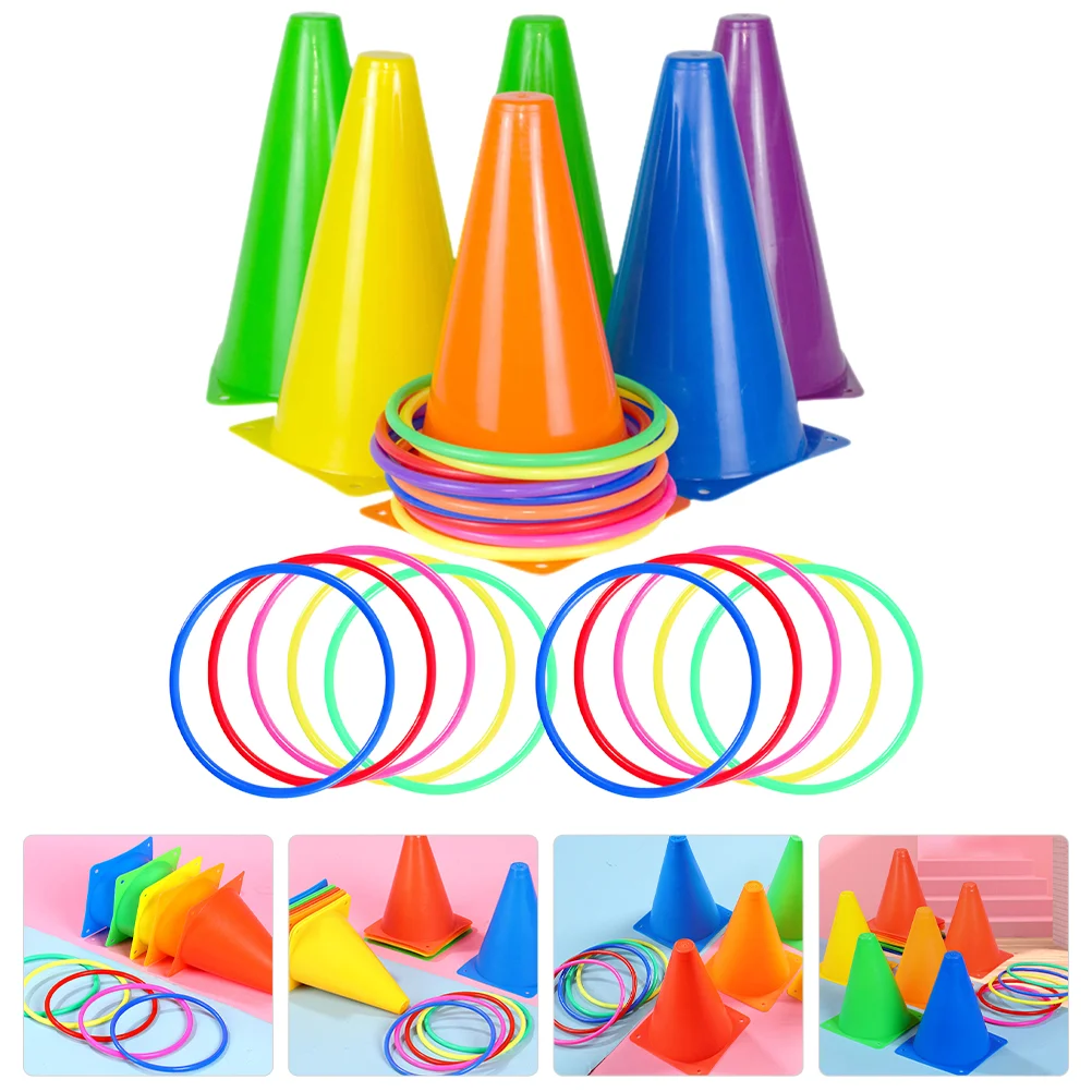 

Toss Cones Ring Game Games Kids Soccer Toy Outdoor Football Training Carnival Family Yard Combo Colored Sports Children Plastic