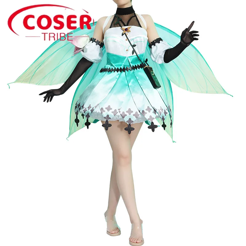 

COSER TRIBE Anime Game NIJISANJ Pomu Rainpuff Halloween Carnival Role Play Costume Complete Set