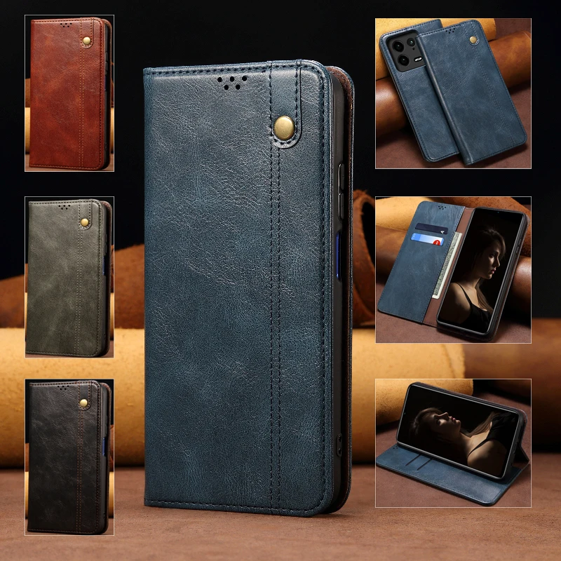 

Flip Case Phone Cover For Xiaomi Redmi 10C 9C 9AT 9A Note 11T Pro 10T 9T 9S 8T Oil Wax Leather Magnetic Wallet Cards Phone Case