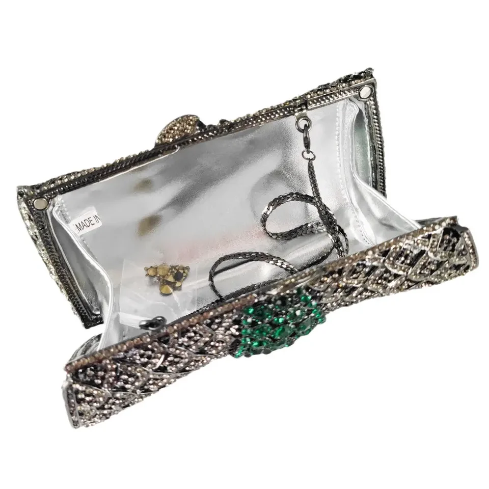 Boutique De FGG Mini Bolso De Mano De Metal Para Mujer, Para