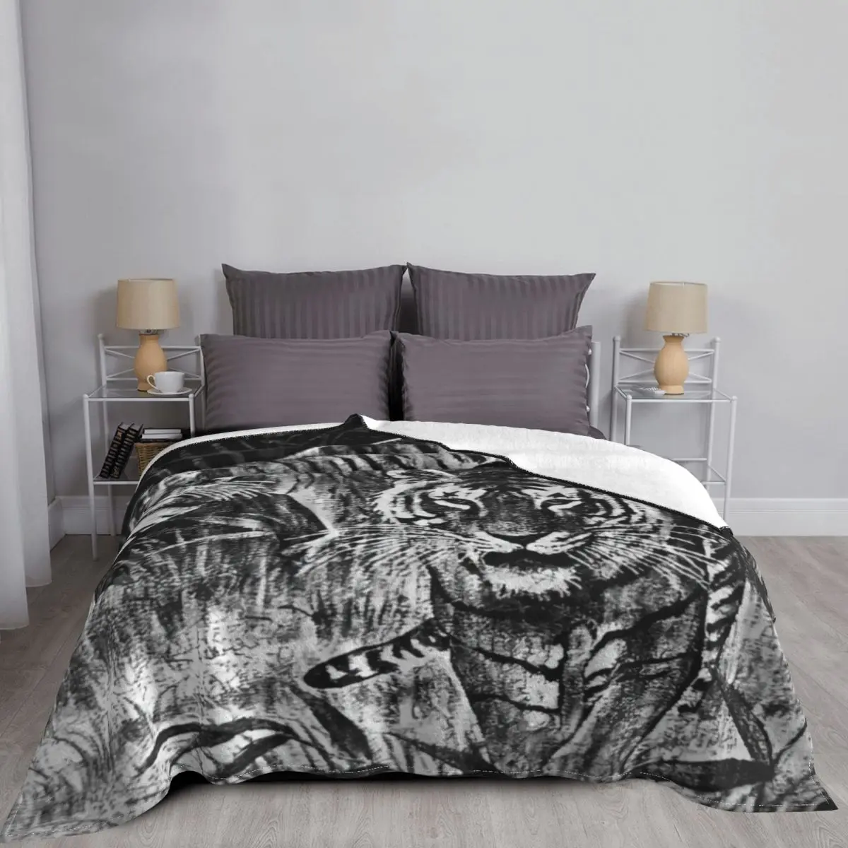 Cobija De Tigre Mexican Tiger Meme Blanket Velvet Textile Decor