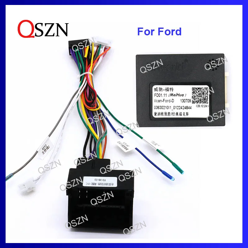 

16 pin Android Wiring Harness Power Cable Adapter with Canbus Box FD01 For FORD Mondeo/focus /S-MAX Car radio Multimedia Player