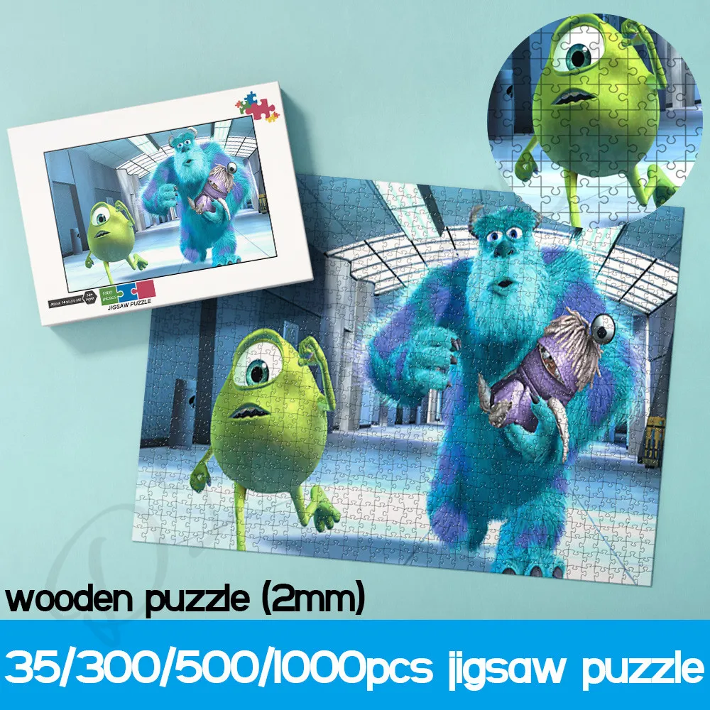 Puzzles for Kids Cartoon Film Comedy Monsters, Inc. 35 300 500 1000 Pieces Wooden Puzzles Handmade Art Toys and Hobbies Artwork