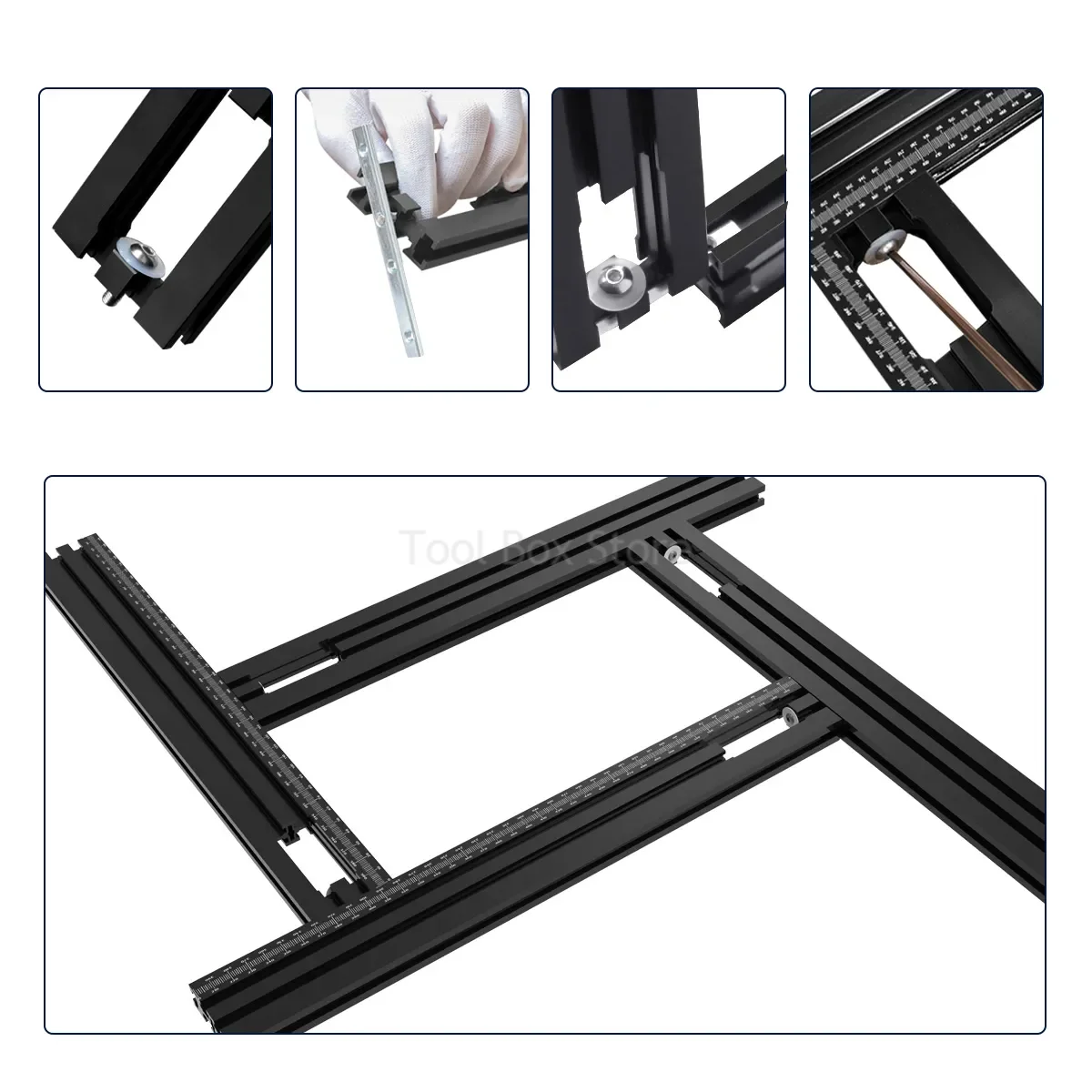 Routing Jig Frame Trimming Jig Router Guide Jig Milling Groove Engraving Guide Rail Adjustable Circular Saw Guide Bracket