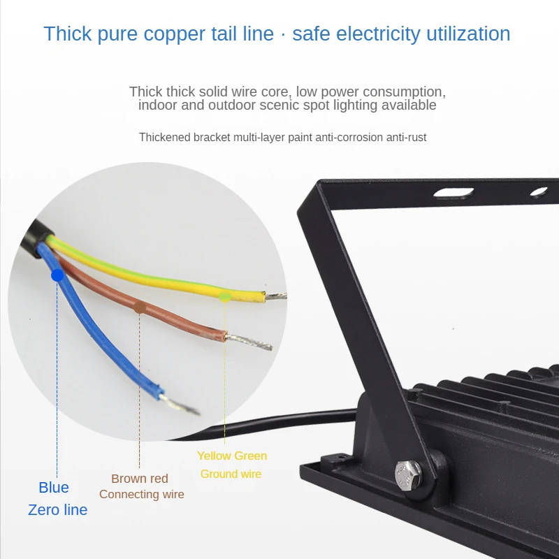 LED lighting black shell AC220V IP67 waterproof outdoor courtyard street light spotlight Christmas stage projection light. led flood light