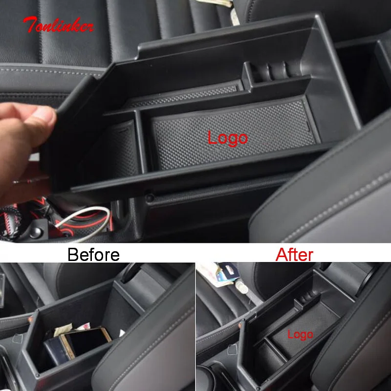 Tonlinker Interieur Auto Armsteun Doos Sotrage Covers Voor Volkswagen Jetta MK7 2019-22 Auto Styling 1 Pcs Abs Plastic cover Stickers