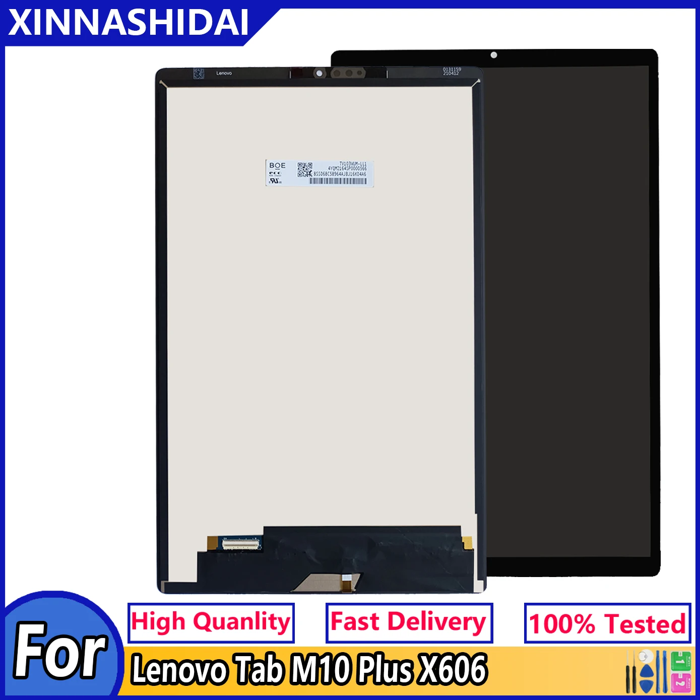 Novo testado lcd para lenovo tab m10 plus x606 TB X606F TB X606X TB
