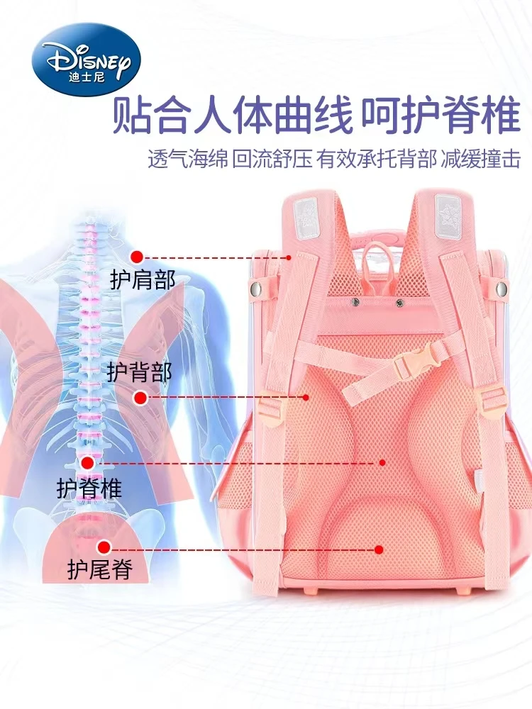 2022 Disney New Frozen School Bag For Girls Elsa Anna Primary Student Shoulder Orthopedic Backpack Large Capacity Light Mochila