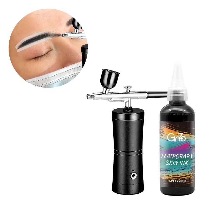 Ginzo Temporary Skin Inks Eyebrows Air Brushing Pigments 100ML/Bottle 6 Colors Temporary Eyebrow Tattoo With AirBrush Pigments