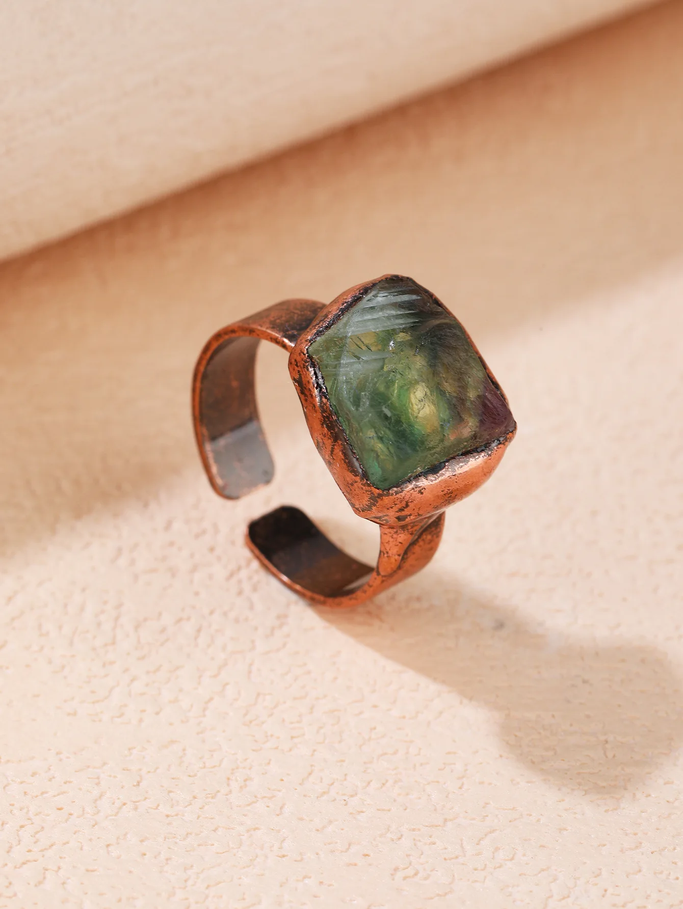 Buy Women's Eye Catchy Copper Rings With Polki Stone By Bindhani