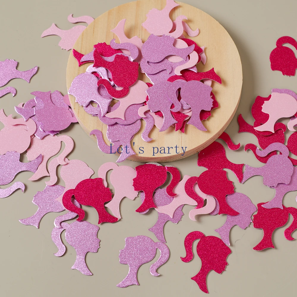 Paper Confetti 200Pcs Sweet Pink Girls Princess Paper Confetti Glitter Table Scatter For Baby Shower Girl Birthday Party Gift Box Decoration