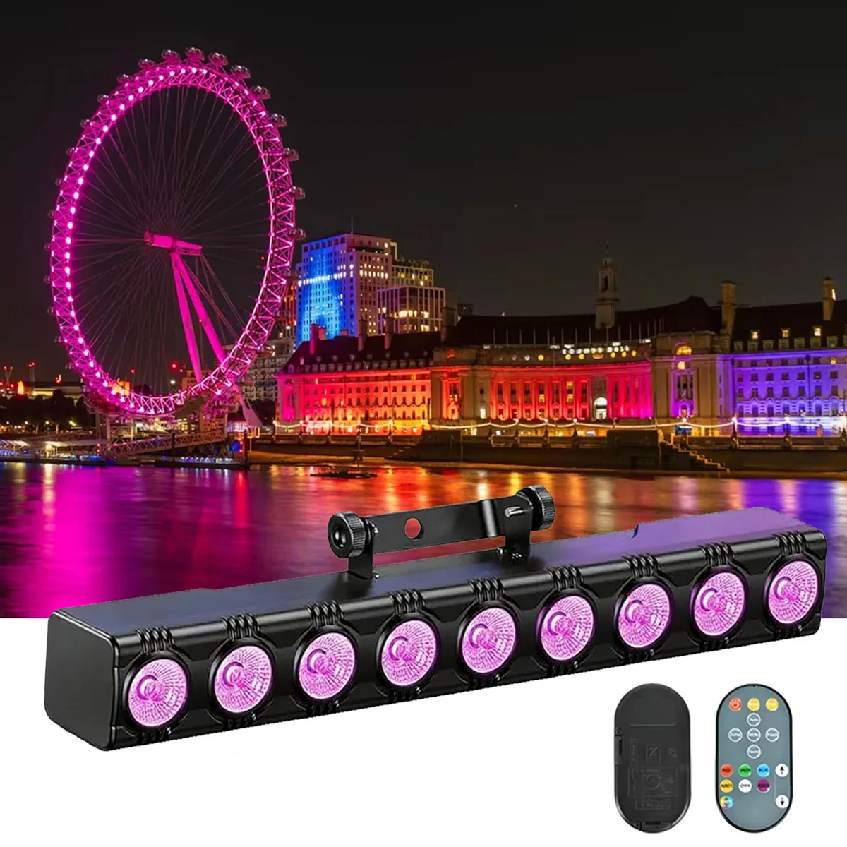 RGBW 9LED Wall Wash Light DMX512 Led Bar Laser Party Line Sound Control Spot Sta