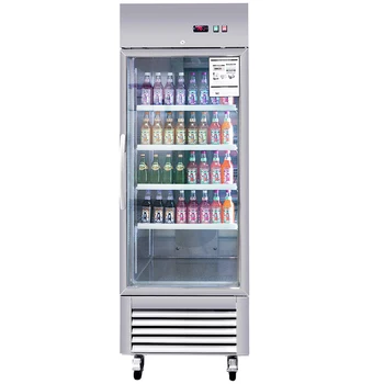 Refrigerator Reach-in Glass Single Door Refrigeration USA Compliant Glass Door Refrigerator Cabinet for Supermarket