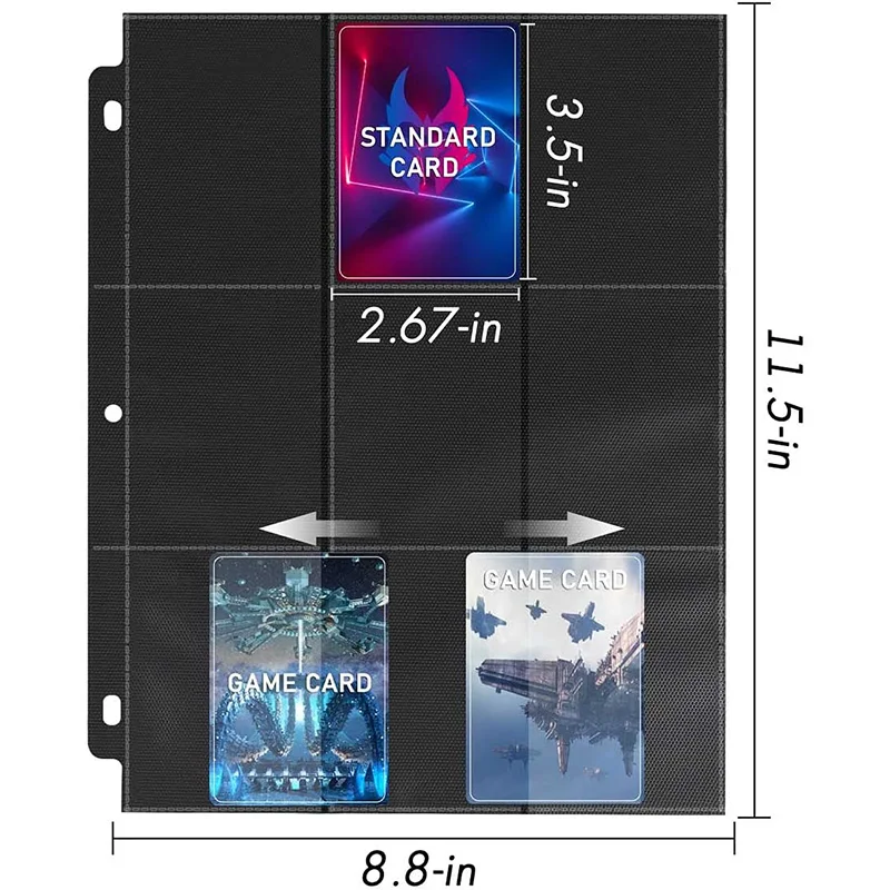 Trading Card Sleeves Binder 900 Pockets Baseball Card Sleeves Fit For 3 Ring Holder Protector