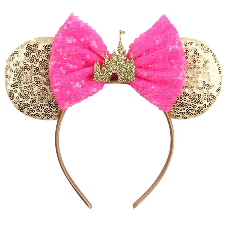 Hair Accessories Disney Hair Accessories Mickey Headbands Castle Fireworks Show Headbands Children's Amusement Park Hair Accessories