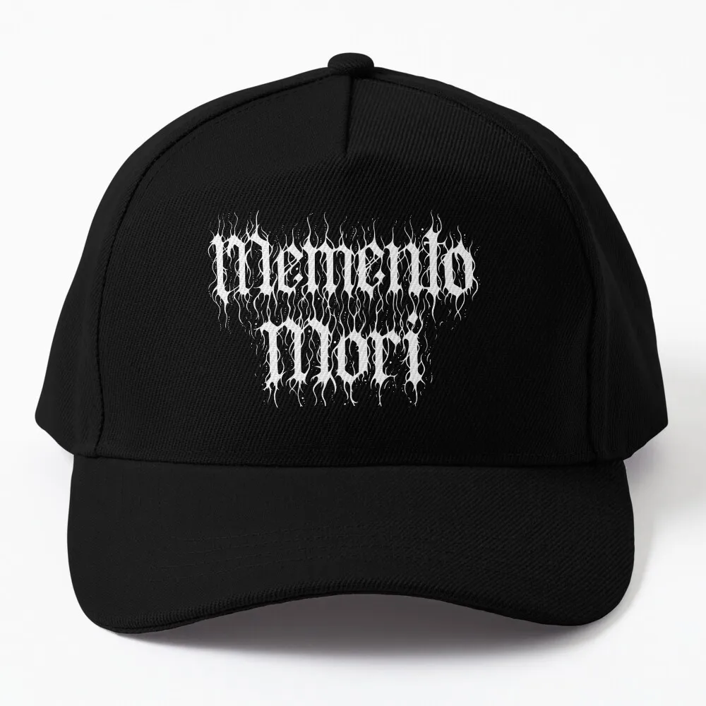 

Memento Mori -white on black Baseball Cap beach hat hiking hat Men Hat Women's