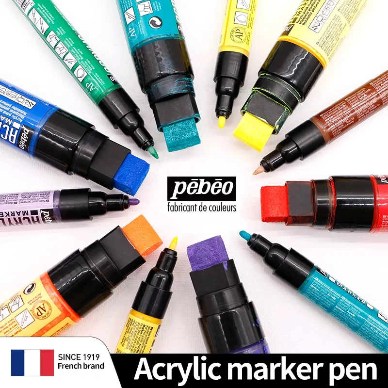 

Pebeo акриловая краска маркеры ручки 5-15 мм маркер ручка товары для рукоделия для рок живописи, камень, керамика, стекло, дерево, холст 1 шт
