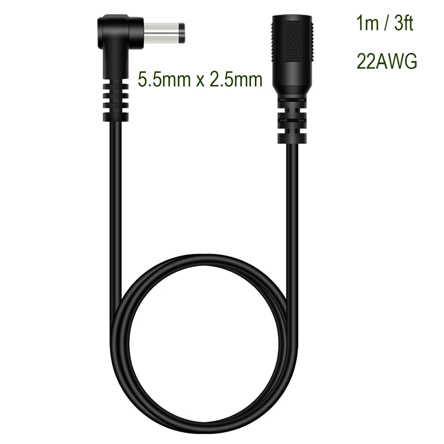 18AWG Power Cable DC Power Cable 3ft - 5.5x2.5mm To 5.5x2.1mm Male Connector For CCTV Camera & Router 5.5x2.5mm To 5.5x2.1mm Connectors - View #8