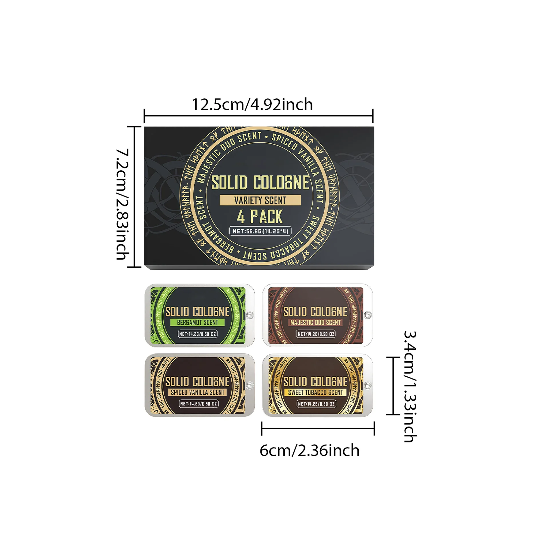 4In1 Pheromone Solid Cologne Set Woody Scent Lasting Natural Fragrance Release Charming Confidence Pocket Deodorant Solid Balm