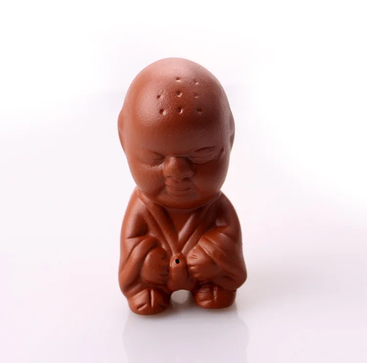 Hand Crafts Lovely Boy Tea Pet jewelry Decoration Tea pet ceremony to play Chinese Yixing Purple clay accessories