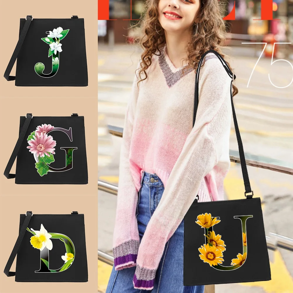 

Crossbody Bags for Women 2022 Casual Shoulder Bags Messenger Case Commuter Square Bag Flower-color Lettern Series Pattern