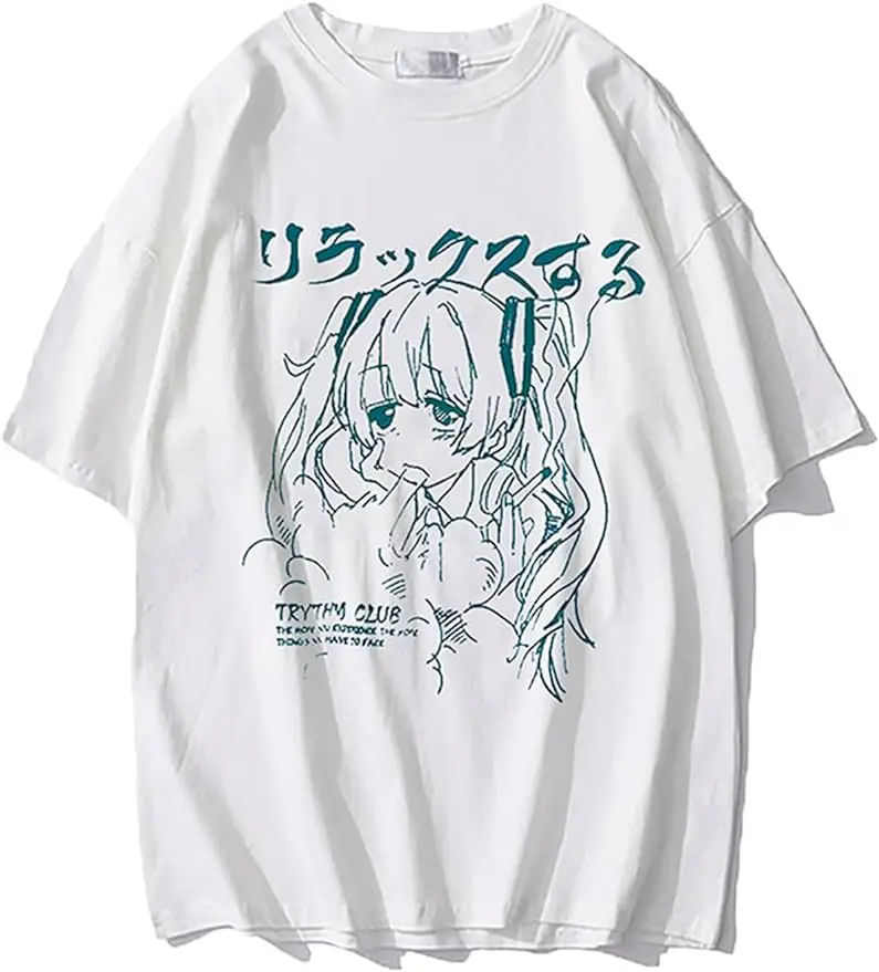 

Women Clothing Women's T Shirt Y2k Harajuku Graphic T Shirts Anime Print Oversized T Shirt Plus Size Grunge Tops