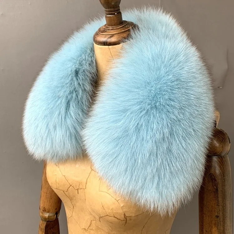 Fuchspelzkragen Winter Echtpelz Schal für Mantel Kurze Schals Natürlicher Pelzschal für Frauen Echter quadratischer Kragen Kurzer Schalldämpfer – Detail 12