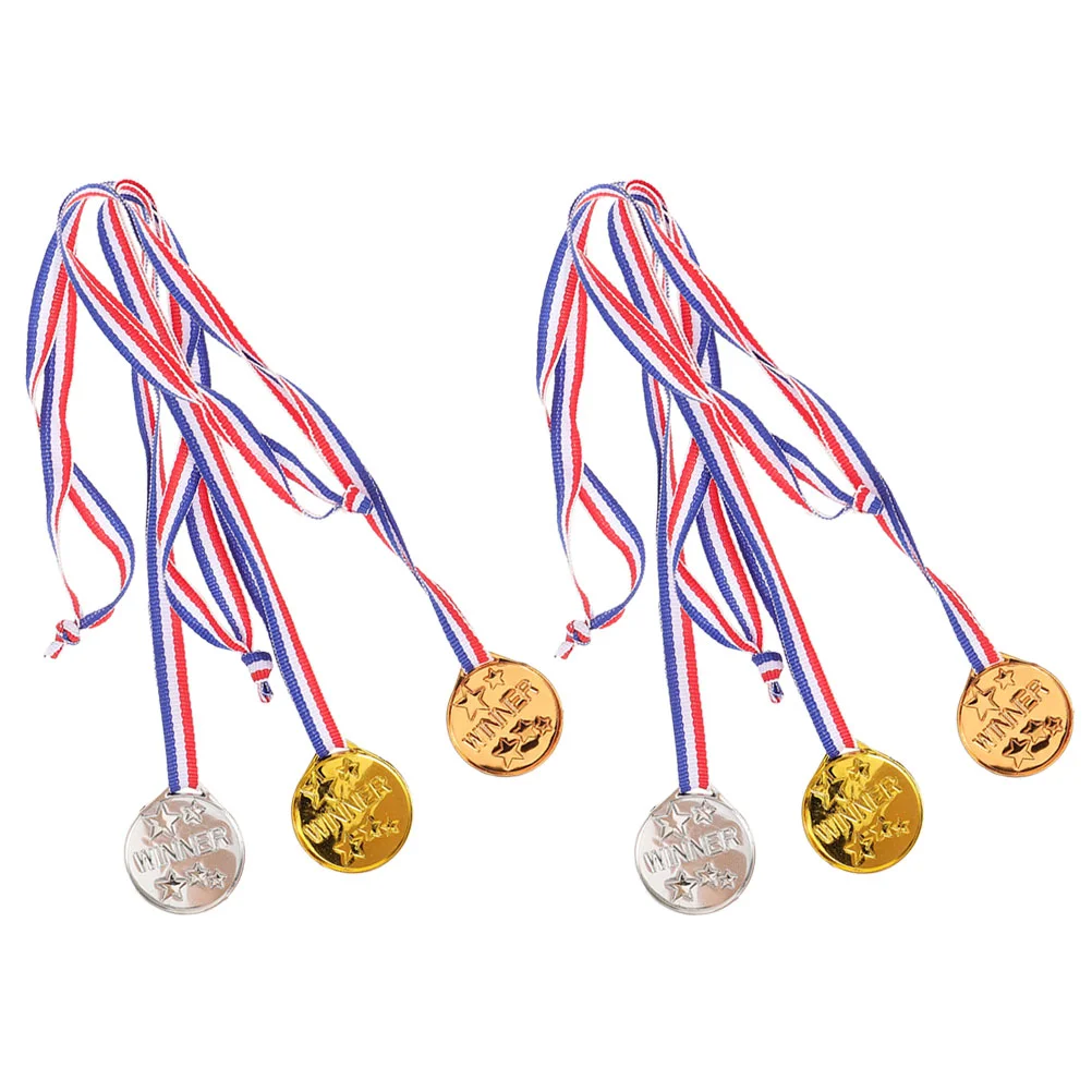 

6 Pcs Soccer Toys Children's Medal Game Medals Teens Sports Gold for Reward Award Accessory Awards