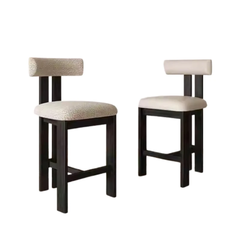 Nordic Solid Wood High Chairs Reception Soft Unique Lounge Bar Chairs Ergonomic Minimalist Restaurante Muebles Trendy Furniture