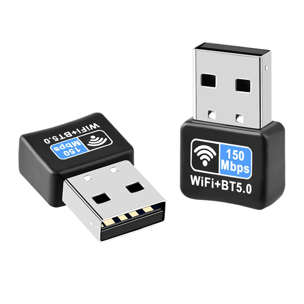데스크탑용 미니 USB 이더넷 와이파이 동글, 블루투스 호환 5.0 IEEE 802.11N, 네트워크 카드 리시버 프리 드라이버, 150Mbps