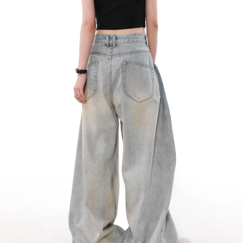 Y2K Harajuku Gradient Vintage Washed Baggy Jeans Women Streetwear Punk Hip Hop Loose Casual Joker High Waist Wide Leg Denim Pant 3