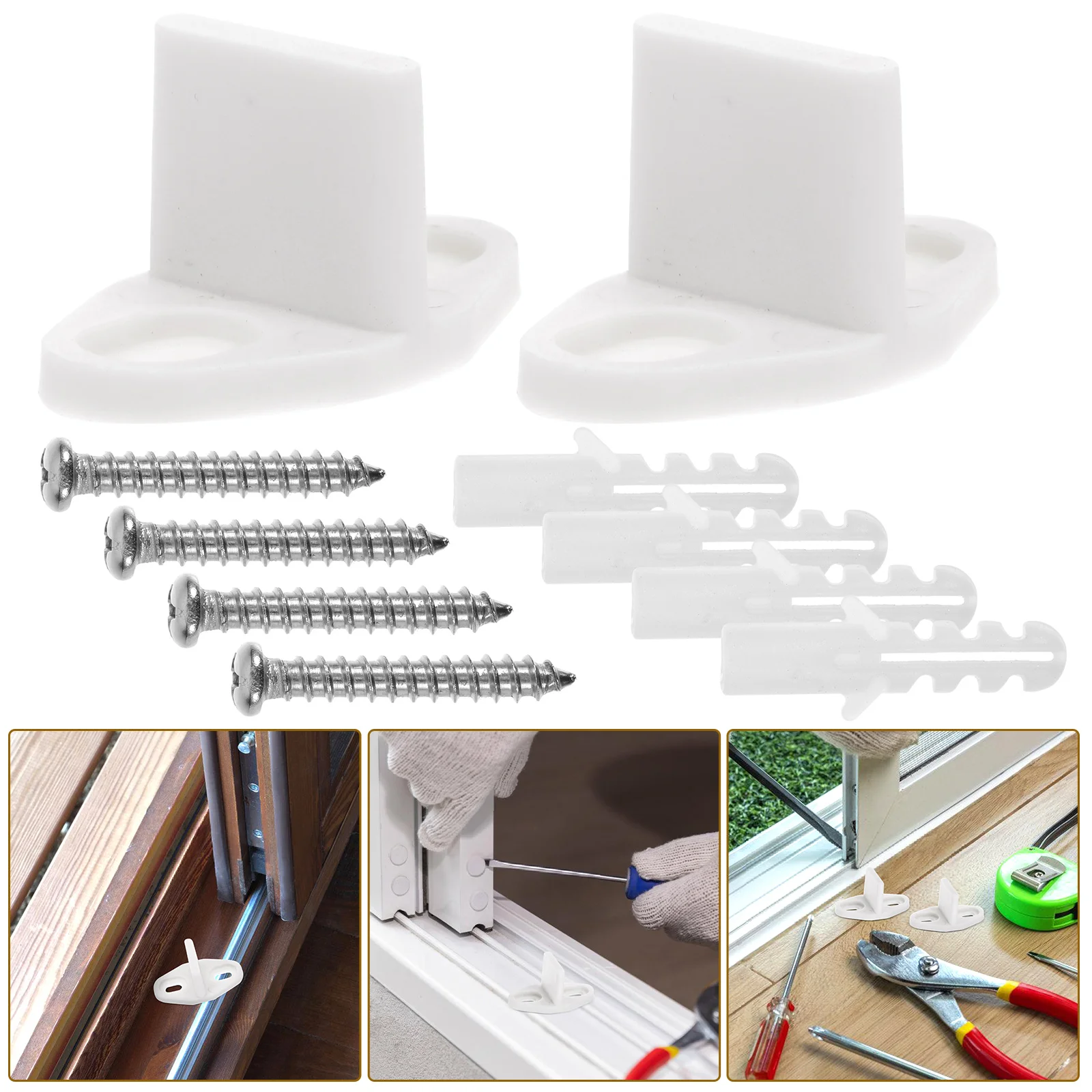 

2 Pcs Sliding Door Barn Bottom Floor Guide Guides Swing Stop Metal Roller Carbon Steel Electric Wheel Stopper Track