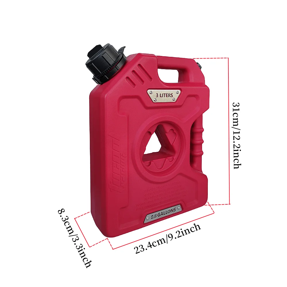 3L 0.8 Gallon Fuel Tank Plastic Petrol Cans Car Jerry Can Mount Motorcycle Jerrycan Gas Can Gasoline Fuel Canister Tucool Racing
