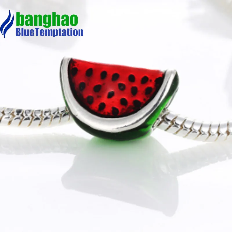 Wholesale DIY Fashion watermelon Charm for making accessories for jewelry alloy pendants bracelets beads ENM537