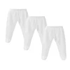 3Pcs Sets Baby Pants 0 To 12 Months Boys Girls Cotton Leggings Pants Solid Color Bind Foot Elastic Waist Trousers Baby Outfits 1