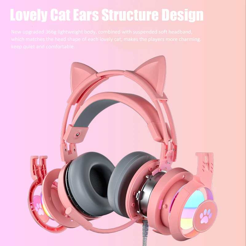 Casque Gamer rose avec microphone pour filles fille HiFi stéréo basse  musique jeu noir mignon chat oreillette pour PC ordinateur portable  accessoires de jeux vidéo, Play 4 Playstation 5 XBox écouteurs filaires -  AliExpress