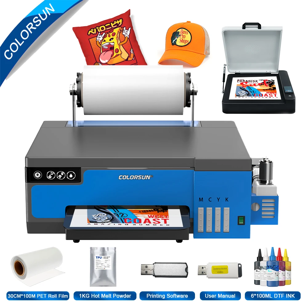 Colorsun DTF 프린터, A3, A4, 엡손 L18058, L8058, impresora, dtf 프린터, a4, a3, dtf 프린터 기계, 티셔츠, 신발, 후드용