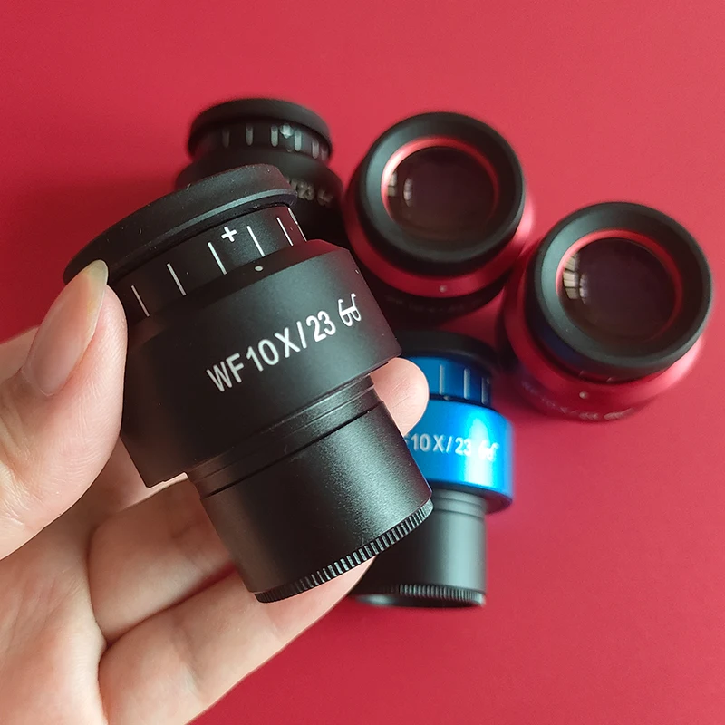 WF10X/23 Microscope Wide Angle Eyepiece Ocular Eyepoint Lens Adjustable Wide Field 30mm Widefield Microscope Eyepiece 2PCS stereoscopic microscope eyepiece