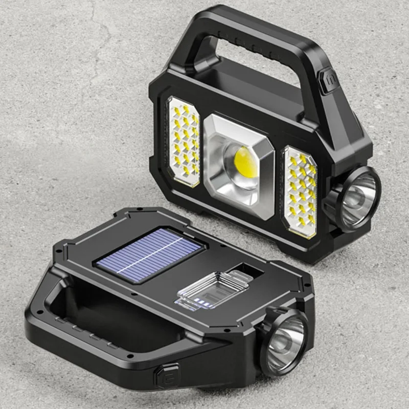 

Super Bright Solar LED Camping Flashlight Work Lights USB Rechargeable Handheld Solar Powered Lanterns Spotlight Searchlight