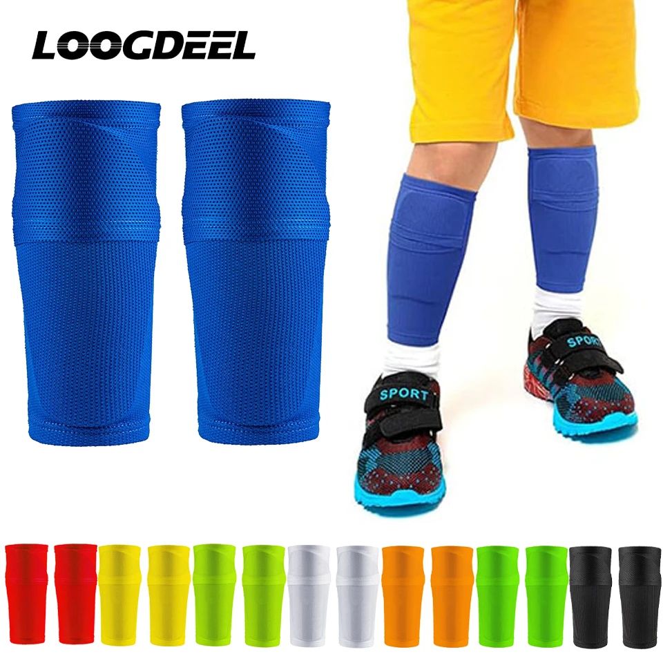 Loogdeel 1Pair Soccer Shin Guards Sleeves Adults Children Socks Football Sports Socks Kid Basketball Stockings Boys Girls