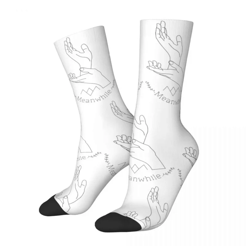 

Twin Peaks Laura Palmer Meanwhile Hands & Owl Cave Logo Socks Cute Casual Socks Novelty Middle Tube Socks