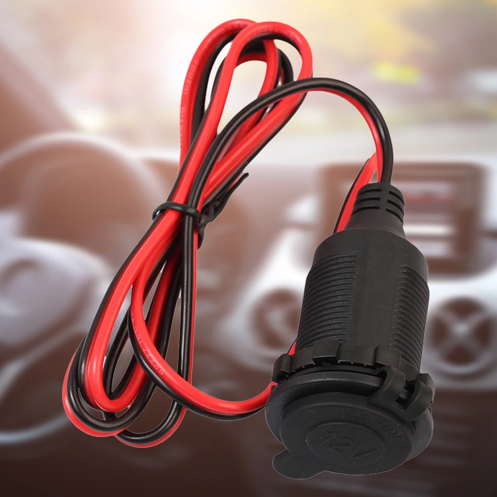 Car Cigarette Lighter Socket Adapter Cable 12/24V DC Cigarette Lighter Socket Power Adapter Modified Accessories