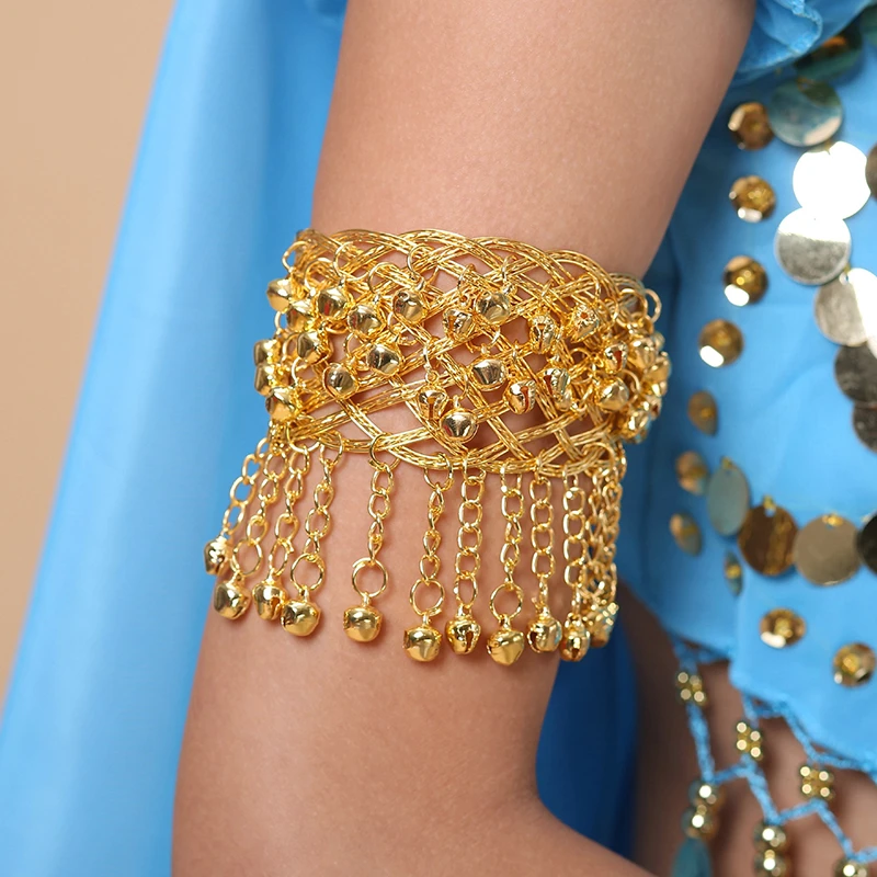 Bracelet Fashion Belly Dance Gold Ethnic Dance Metal Bell Arm Chain Clothing Bell Arms Ring Indian Performance Accessories